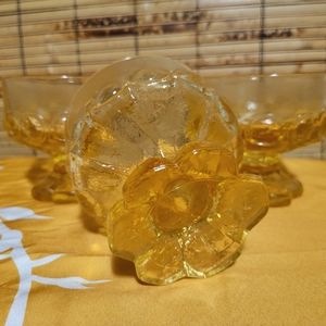 3 Vtg Tiffin Franciscan Madeira Cornsilk Yellow 6oz Champagne Glasses/Stem Bowls